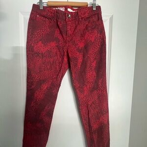DKNY Red Snake-Print Leggings